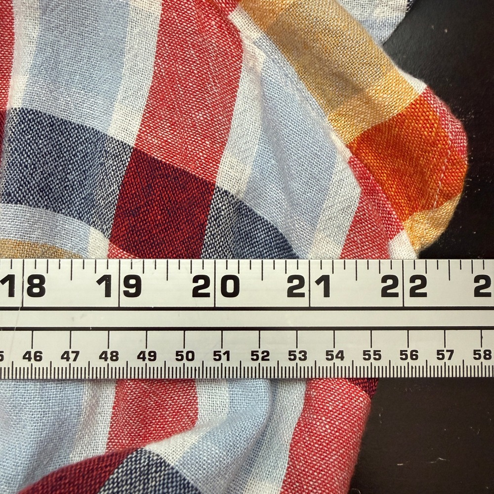 Lane Bryant Plaid Linen Blend Midi Dress Tie Waist Button Front NWT Size 18 - Picture 11 of 14